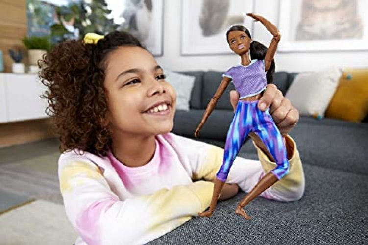 Barbie Made to Move Doll with 22 Flexible Joints Curly Brunette