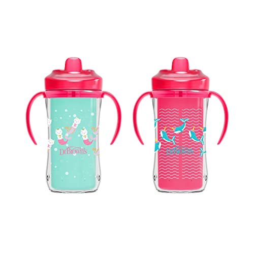 PopYum 9oz Insulated Kids' Cups, 2-Pack, Green, Pink