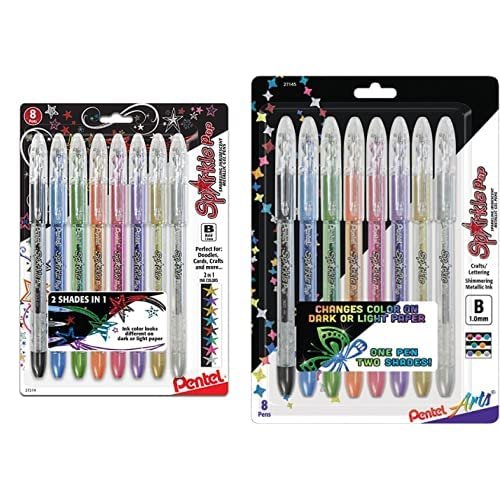 Pentel Sparkle Pop Metallic Gel Pen, 1.0mm Bold Line, Assorted