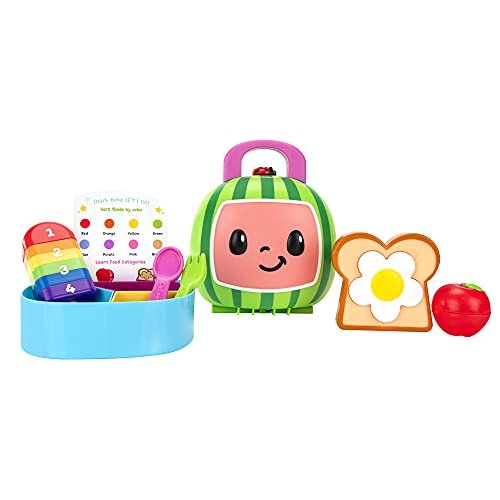 CoComelon Lunchbox Playset - Includes Lunchbox, 3-Piece Tray, Fork, Spoon,  Toast with Egg, Apple, Popsicle, Activity Card - Toys for Kids, Toddlers