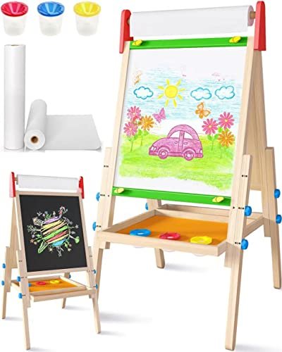 Easel for Kids with 2 Drawing Paper Roll, Learning-Toy for 3,4,5,6