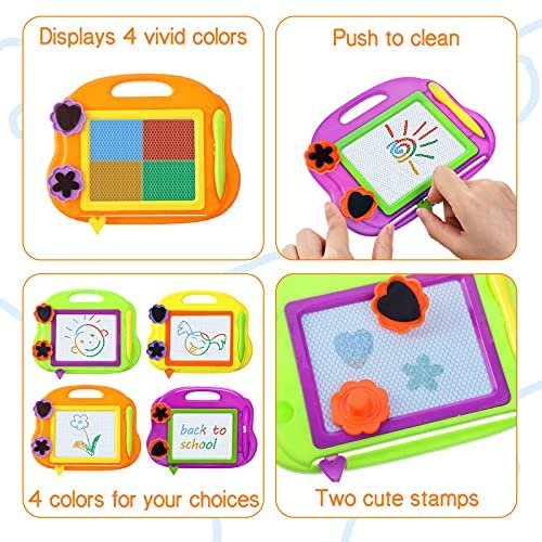 12 Pieces Mini Magnetic Drawing Doodle Board Toys For Kids Travel Size  Erasable Kids Drawing Pad Small Drawing Painting Sketch Pad Set Games  Educatio - Imported Products from USA - iBhejo