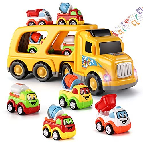 Kids Toys Car for Boys, Boy Toy Trucks for 3 4 5 6-Year-Old Boys Girls |  Toddler Toys 6 in 1 Carrier Vehicle Construction Toys for Kids Age 3-4 3-5