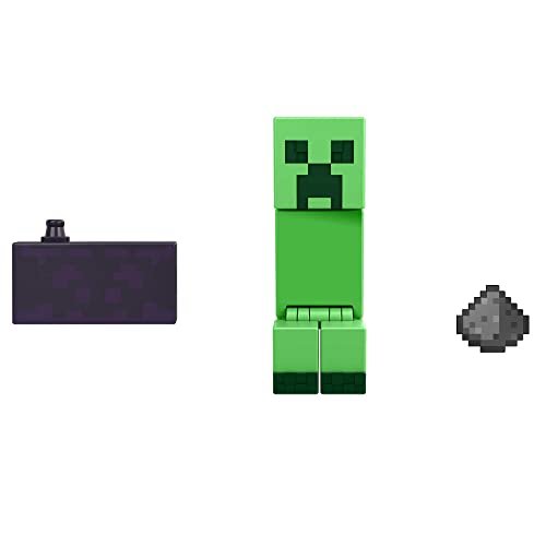 Minecraft Creeper Action Figure, 3.25-In, With 1 Build-A-Portal