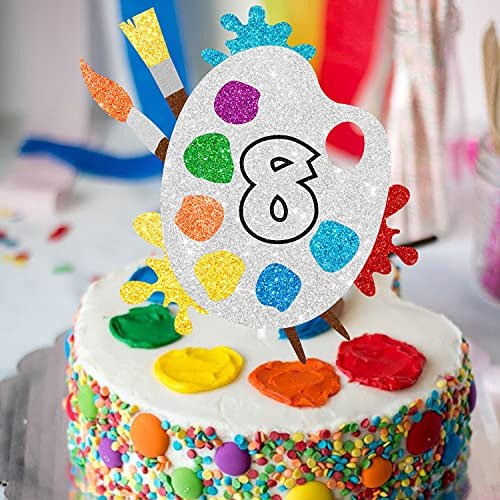 8th Slime Cake Topper Art Themed Palette Painting Graffi Boy Girl