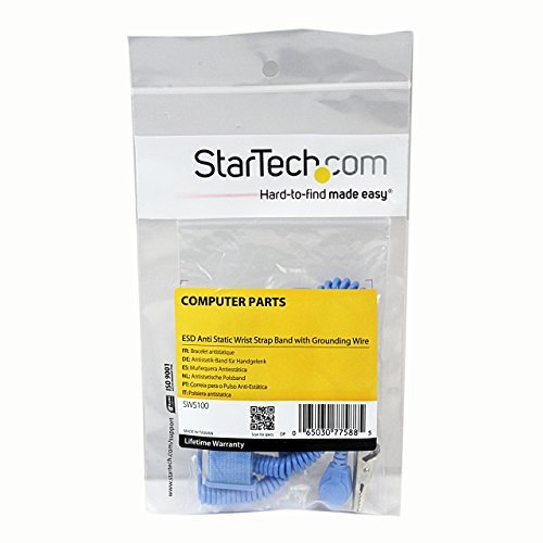 StarTech.com ESD Anti Static Wrist Strap Band with Grounding Wire -  AntiStatic Wrist Strap - Anti-static wrist band (SWS100),Blue