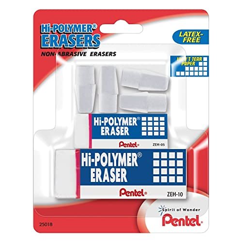 Paper Mate White Pearl Erasers, Large, 12 Count