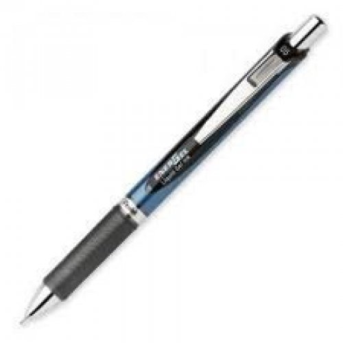 Pentel EnerGel Deluxe RTX Retractable Liquid Gel Pen, 0.5mm, Fine Line,  Needle Tip, Blue Ink/Blue Body, Pack of 15