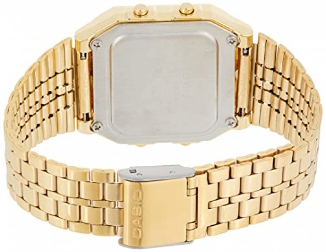 Men's Gold-Tone Casio World Time Stainless Steel Watch A500WGA-9