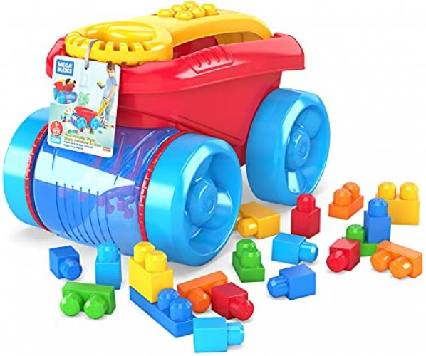 Mega bloks block scooping wagon sales building set red