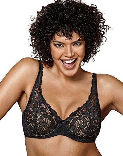 Playtex Women's Love My Curves Thin Foam W/Lace Underwire, Black/Nude, 36DD  - Imported Products from USA - iBhejo