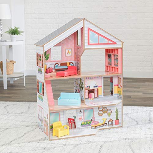 Kidkraft Charlie Wooden 350-Play Dollhouse With 10-Piece Accessory