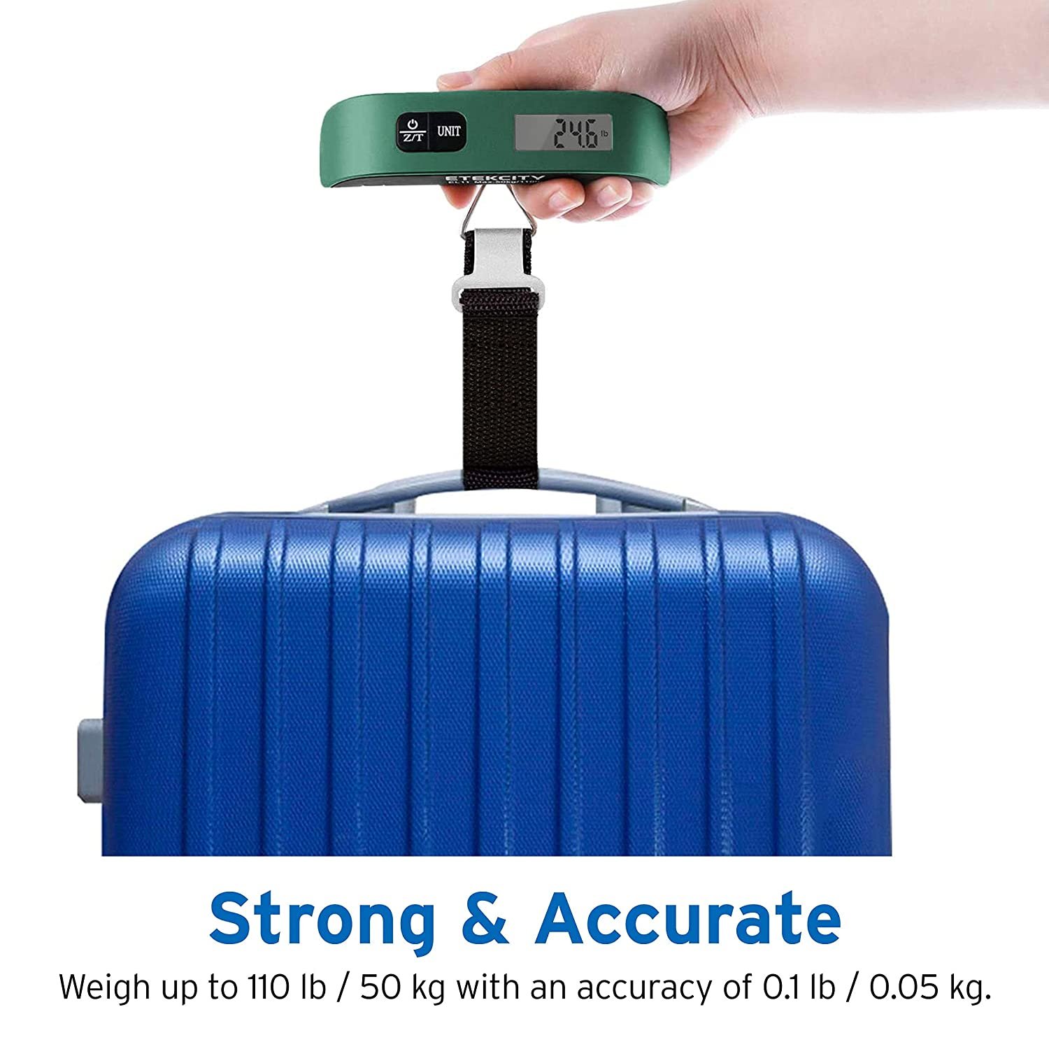 Luggage Scale, Portable Digital Handging Baggage Scale for Travel, Suitcase  Weight Scale with Rubber Paint, Temperature Sensor, 110 Pounds, Battery
