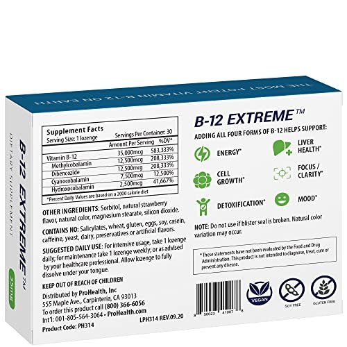 Prohealth B 12 Extreme 35 Mg 30 Lozenges High Potency Vitamin B12