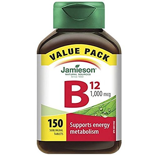 Jamieson Vitamin B12 1,000 Mcg Fast Dissolving, 150 Sublingual Tablets ...