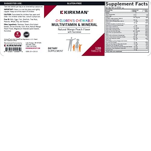 Kirkman Children'S Chewable Multivitamin & Mineral Wafers 120