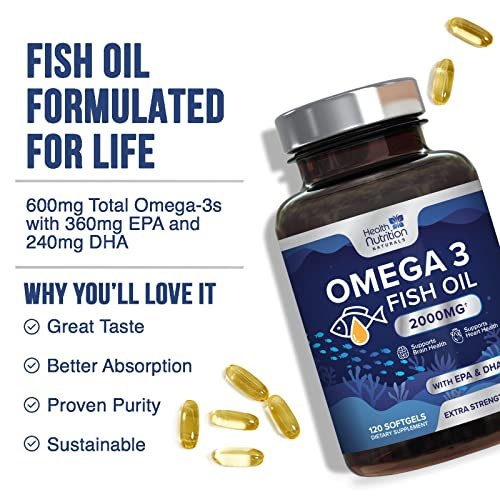 Omega 3 Fish Oil Triple Strength Epa & Dha Fatty Acids Natural