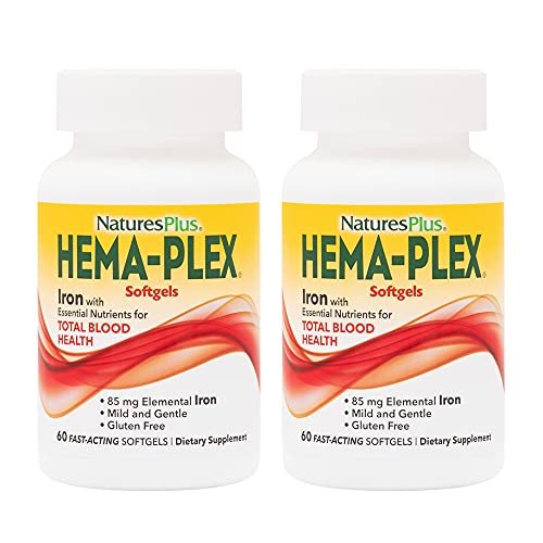 Naturesplus Hema-Plex Iron - 60 Fast-Acting Softgels, Pack Of 2-85 Mg ...