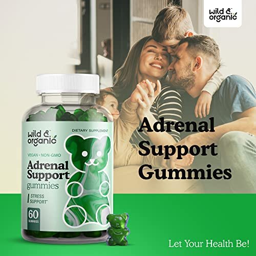 Wild & Organic Adrenal Support Supplements Gummies Energy, Stress