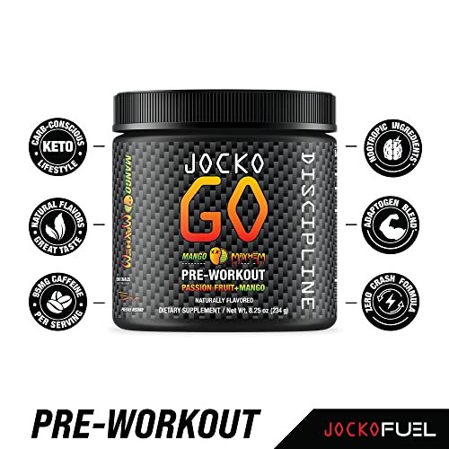 Jocko Fuel Pre Workout Powder (Mango) Preworkout Energy Powder Drink