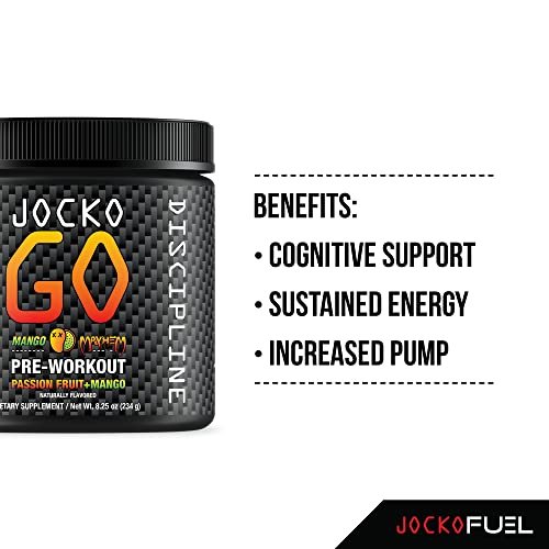 Jocko Fuel Pre Workout Powder (Mango) Preworkout Energy Powder Drink