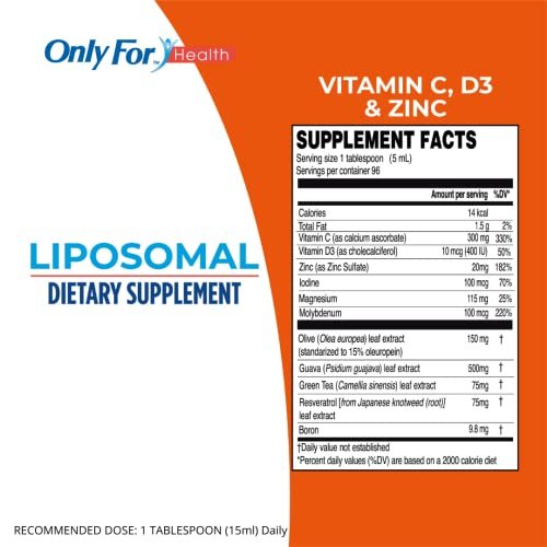 Only For Liposomal Vitamin C, D3 & Zinc Maximum Absorption