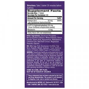 Natrol Melatonin + 5 Htp Advanced Sleep Time Release Bi-Layer Tablets, Triple-Action Formula, Calm The Mind, Helps You Fall Asleep Faster, Stay Aslee