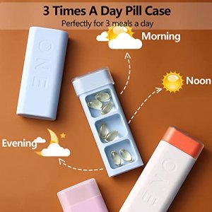 Daily Pill Carrier, Travel Pill Case - Acedada Portable Small Pill Box, 3 Times A Day Pill Holder For Purse Pocket, Compact Medicine Pill Container F