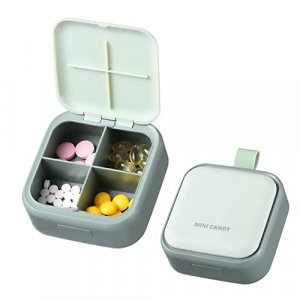 Small Pill Box, Cute Pill Box Travel Daily Pill Organizer, Portable Pretty Pill Container For Purse Pocket, Compact Pill Holder For Vitamins, Fish Oi