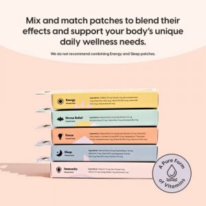 The Patch Brand Variety Pack | Supports Wellness with 5 Different Functions  | All Natural Vitamins & Mineral Patch Plant Based and Cruelty Free Water