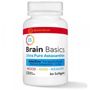 Brain Basics Ultra Pure Astaxanthin - 12Mg Astazine With 6Mg Vitamin E. Non-Gmo, Gluten Free Astaxanthin Supplements For Memory, Focus And Clarity - 