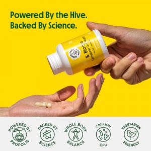 Beekeeper's Naturals Complete Gut Health, 3-in-1 Prebiotic, Postbiotic,  Probiotics for Digestive Health & Bloating Relief for Women & Men, Propolis