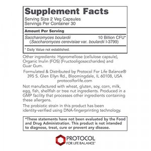 Saccharomyces Boulardii - 60 Veg Capsules - Protocol for Life Balance