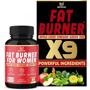 Fat Burner For Women, 9-In-1 Powerful Blend Of Apple Cider Vinegar, Green Tea, Garcinia Cambogia, Green Coffee Bean, White Kidney Bean, Coleus Forsko