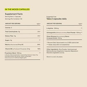 Rae In The Mood Capsules - Sexual Health And Wellness Support For Women With Ginseng, Maca, And L-Arginine - 30 Day Supply