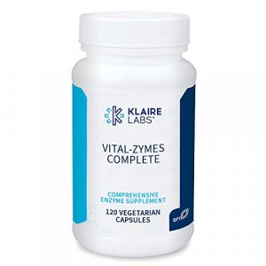 Klaire Labs Vital-Zymes Complete Digestive Enzymes - Helps Aid Digestion And Breakdown Proteins, Peptides, Carbs, Sugars, Fats & Fibers - 20 Active E