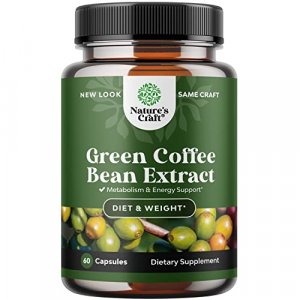 Pure Green Coffee Bean Extract - 800 Mg Green Coffee Extract Caffeine Energy Pills - 50% Green Coffee Antioxidant Nutritional Supplements For Brain H