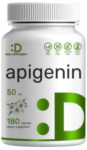 Apigenin 50Mg, 180 Capsules, 6 Months Supply | Most Bioavailable Plant (Chamomile) Extract Bioflavonoids - Apigenin Supplement For Relaxation And Moo