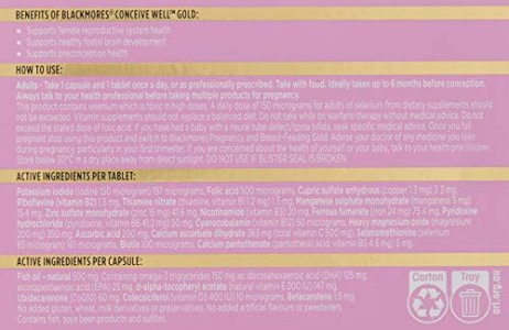 Blackmores Conceive Well Gold 28 Tablets + 28 Capsules