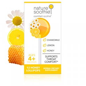 Nature Soothie Comfort Soothie Honey Lollipops With Herbal Extracts That Support Throat Comfort - Lemon & Chamomile Extract (12 Lollipops)