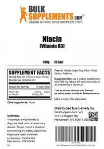 Bulksupplements.Com Niacin With Flushing (Vitamin B3) - Niacin Powder - Niacin 500Mg Supplement - Vitamin B3 Niacin Powder - Vitamin B3 Supplement - 