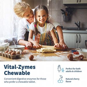 Klaire Labs Vital-Zymes Chewable Digestive Enzymes - Broad Spectrum, Dpp-Iv Activity Digestive Enzymes - Supports The Breakdown Of Proteins, Fats, Ca