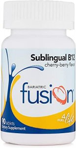Bariatric Fusion Vitamin B12 Sublingual 1000Mcg Tablets, For Bariatric Patients, Cherry Berry Flavored, Quick Dissolving & Melts On Your Tongue - 90 