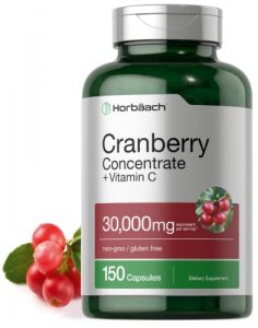 Horbaach Cranberry (30,000 Mg) + Vitamin C 150 Capsules | Triple Strength Ultimate Potency | Non-Gmo, Gluten Free Cranberry Pills Supplement From Con