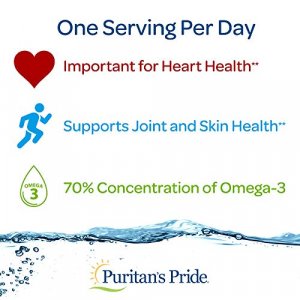 Puritans Pride Triple Strength Omega-3 Fish Oil 1360 Mg (950 Mg Active Omega-3), 120 Count (Packaging May Vary)