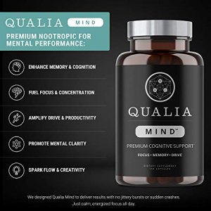 Qualia Mind Nootropics | Top Brain Supplement For Memory, Focus, Mental Energy, And Concentration With Ginkgo Biloba, Alpha Gpc, Bacopa Monnieri, Cel