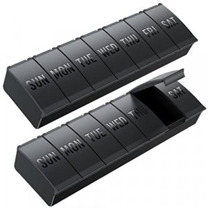 Tookmag 2 Pack Weekly Pill Organizer Extra Large, Daily Pill Case 7 Day, Large Capacity Medicine Organizer For Pills / Vitamin / Fish Oil / Supplemen