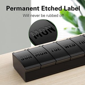 Tookmag 2 Pack Weekly Pill Organizer Extra Large, Daily Pill Case 7 Day, Large Capacity Medicine Organizer For Pills / Vitamin / Fish Oil / Supplemen