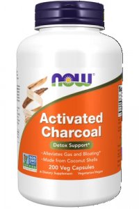 Now Supplements, Activated Charcoal Made From Coconut Shells, Non-Gmo Project Verified, Detox Support , 200 Veg Capsules