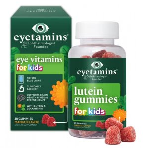 Eyetamins Nurtureyes Eye Health Gummy For Kids - 30 Easy-To-Chew, Mango Gummies Ophthalmologist- Created Kids Eye Vitamins - Natural, Vegan, And Non-